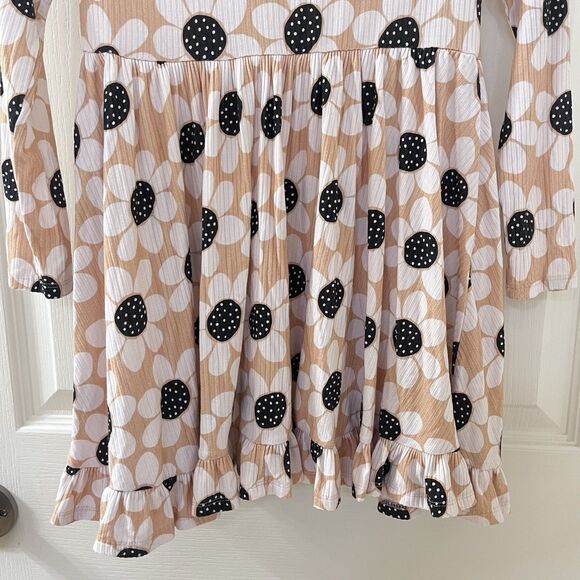 Posh Peanut Reagan Floral Long Sleeve Ruffled Twirl Dress Bamboo Girls Size 7-8 - Picture 11 of 14